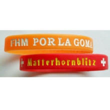 Elastómero Debossed pulsera de silicona para la promoción